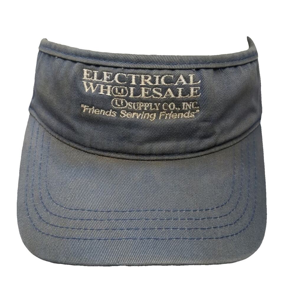 ADG Visor Blue One Size Strapback Cotton Electrical Wholesale Supply Hat Logo